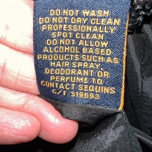 Taylor Black Fit and Flare Cocktail Dress with Sequined Bottom, Size 2 - Picture 15 of 15